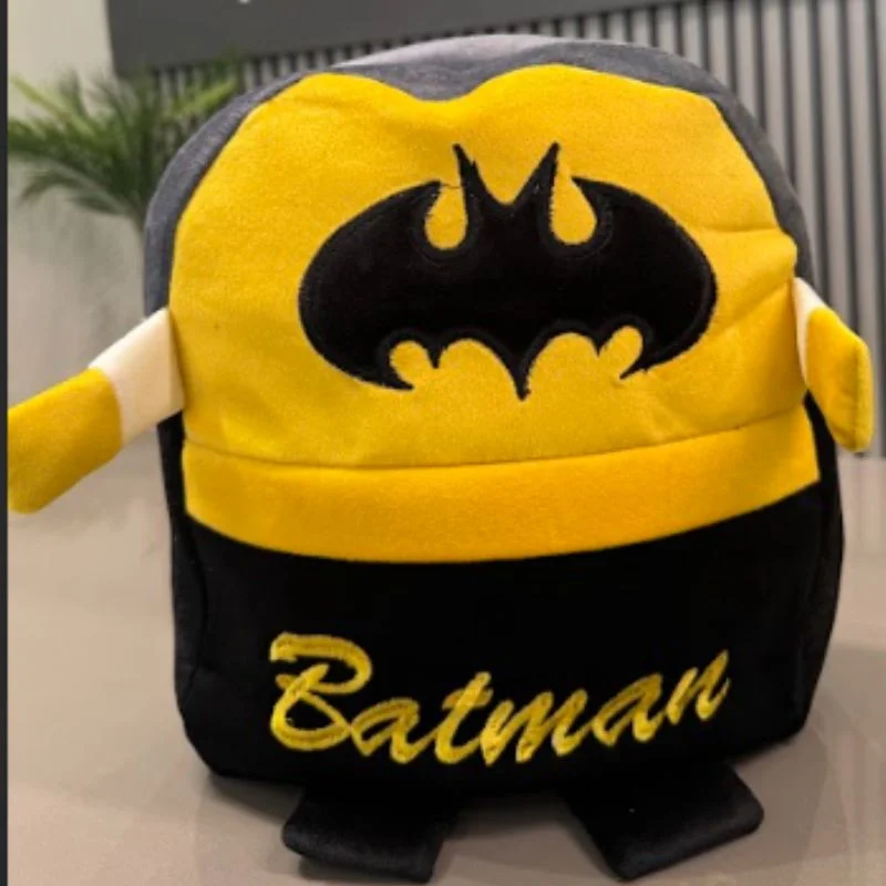 Cute Plush Batman Character Backpack | Stuffed School Bag & Gift for Kids - Image 3