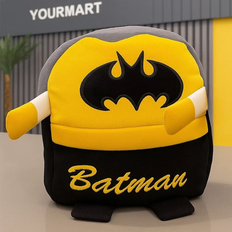 Cute Plush Batman Character Backpack | Stuffed School Bag & Gift for Kids - Image 4