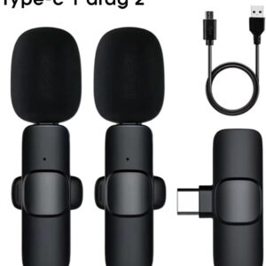 K9 Dual Wireless Lavalier Microphone | Plug & Play USB Type-C & iOS Mic with Auto Sync & Noise Reduction