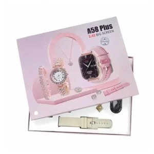 A58 Plus 6-in-1 Womens Smartwatch | Stylish Fitness Tracker Perfect Gift Idea
