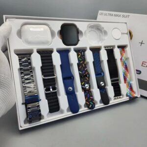i20 Ultra Max Suit Smartwatch & Earbuds Combo  10-in-1 Set with 7 Straps| Random