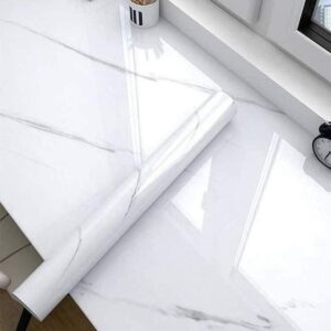 White & Grey | Marble Sheet Sticker 60x200cm | Waterproof Self-Adhesive PVC Wallpaper for Furniture Walls
