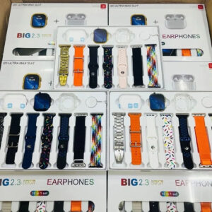 i20 Ultra Max Suit Smartwatch & Earbuds Combo  10-in-1 Set with 7 Straps| Random