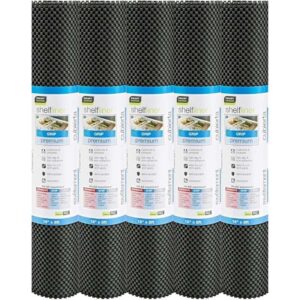 Anti-Slip Fridge & Shelf Mat | Waterproof Washable Liner for Kitchen Drawers Cabinets | Black