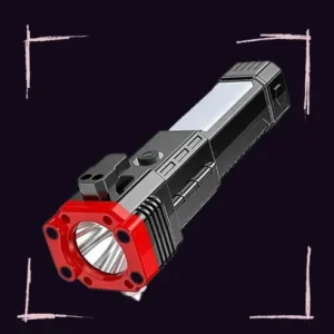 Rechargeable Tactical LED Flashlight & Power Bank with Safety Hammer