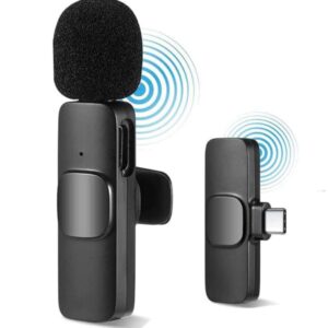 K8 Type-C Wireless Lavalier Microphone | Portable Noise-Cancelling Mic for Android, Vlogging, Live Streaming & More
